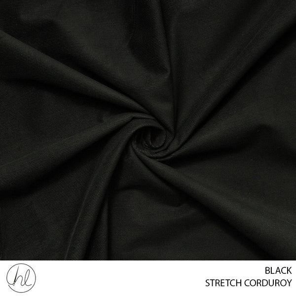 STRETCH CORDUROY (51) BLACK (150CM) PER M