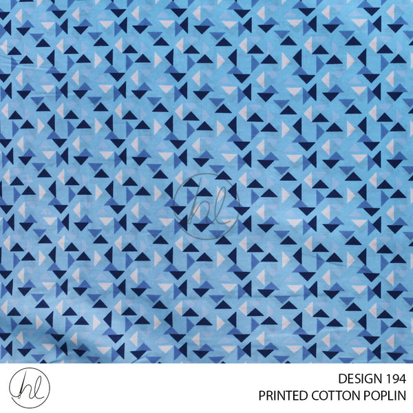 PRINTED COTTON POPLIN (51) BLUE (145CM) PER M