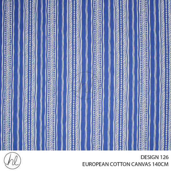 EUROPEAN COTTON CANVAS (BUY10M OR MORE R49.99 PM) (DESIGN 126) (140CM) (PER M) (BLUE)