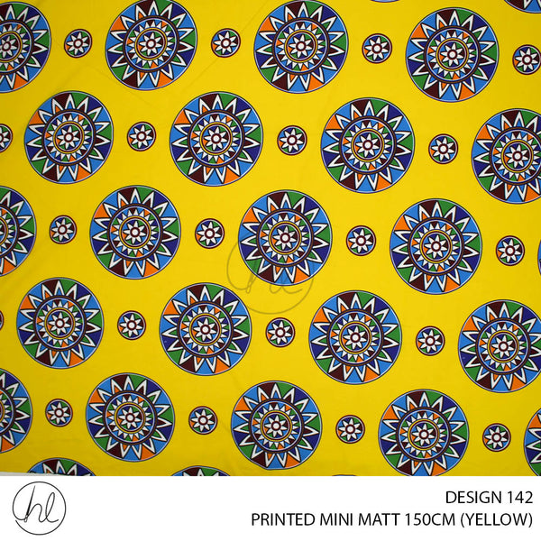 PRINTED MINI MATT (DESIGN 142) (150CM) (PER M) (YELLOW)