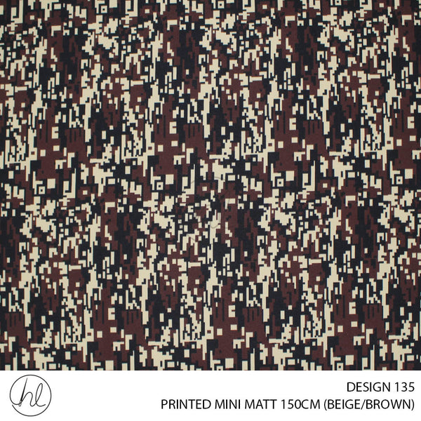 PRINTED MINI MATT (DESIGN 135) (150CM) (PER M) (BEIGE/BROWN)