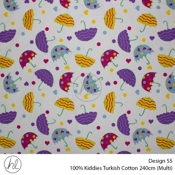 100% Kiddies Turkish Cotton (Design 55) (240cm) (Per M) (Multi)