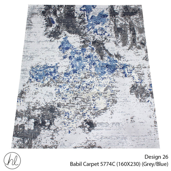 Babil Carpet (160X230) (Design 26) (Grey/Blue)