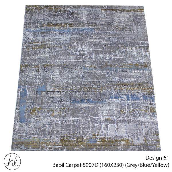 Babil Carpet (160X230) (Design 61) (Grey/Blue/Yellow)