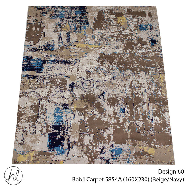 Babil Carpet (160X230) (Design 60) (Beige/Navy)