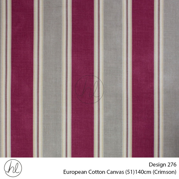 European Cotton Canvas (Buy 10M OR More R49.99 PM (Design 276) (140cm) (Per m) (Crimson)