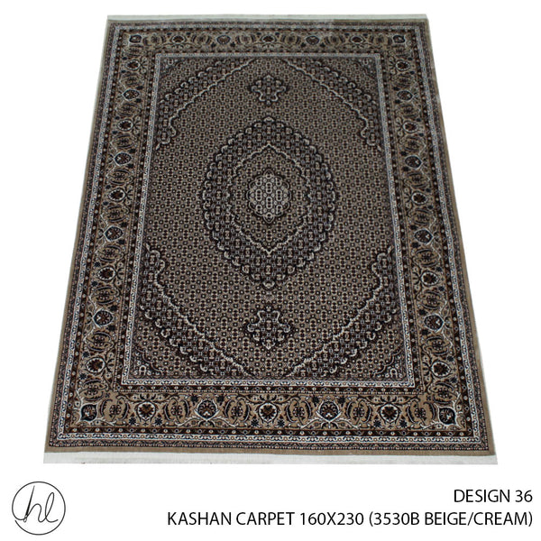 KASHAN CARPET (160X230) (DESIGN 36) (BEIGE/CREAM)