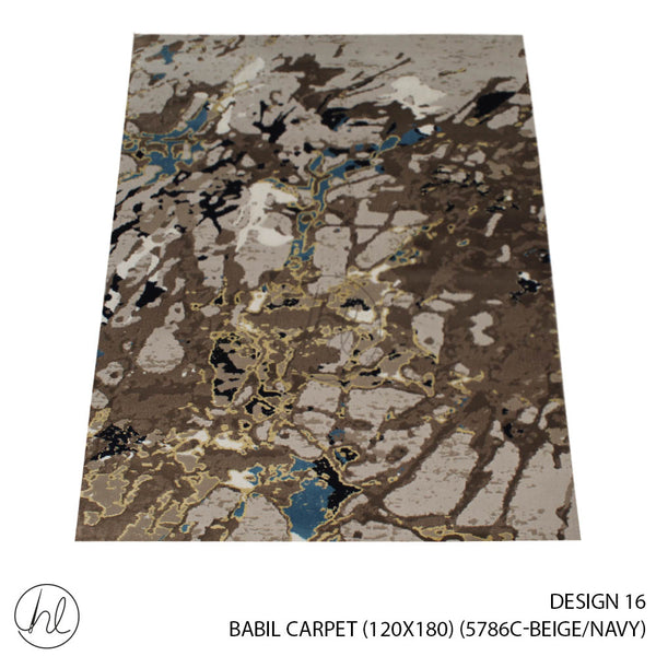 BABIL CARPET (120X180) (DESIGN 16) (BEIGE/NAVY)