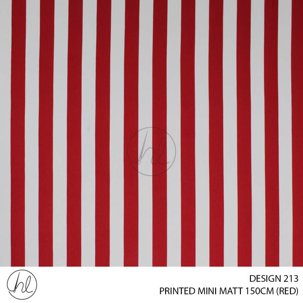 PRINTED MINI MATT (DESIGN 213) (150CM) (PER M) (RED)