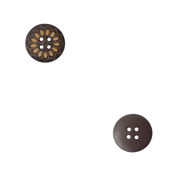 BUTTONS WOODEN  BROWN FREE
