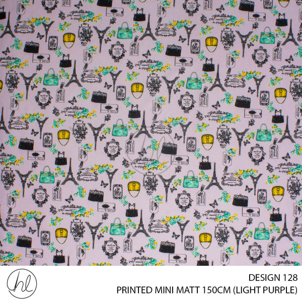 PRINTED MINI MATT (DESIGN 128) (150CM) (PER M) (LIGHT PURPLE)