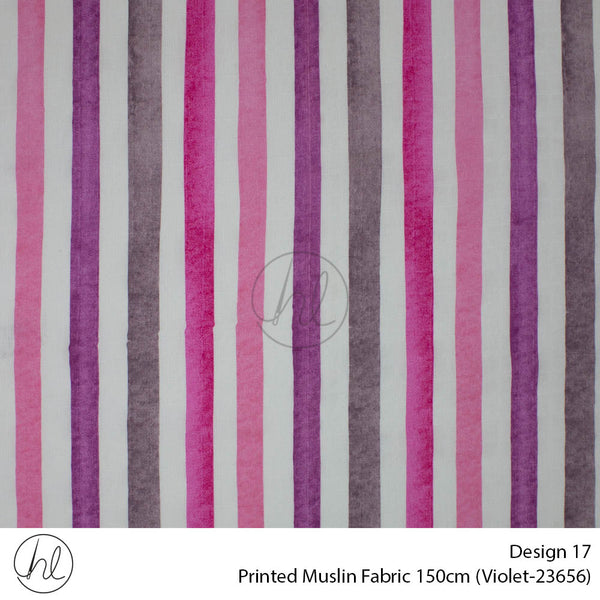 Printed Muslin (Design 17) (150cm) (Per/m) (Violet)