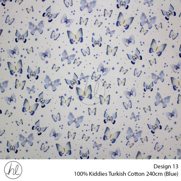 100% Kiddies Turkish Cotton (Design 13) (240cm) (Per M) (Blue)