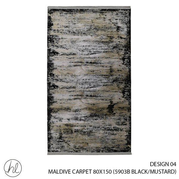 MALDIVE CARPET (80X150) (DESIGN 04) (BLACK/MUSTARD)