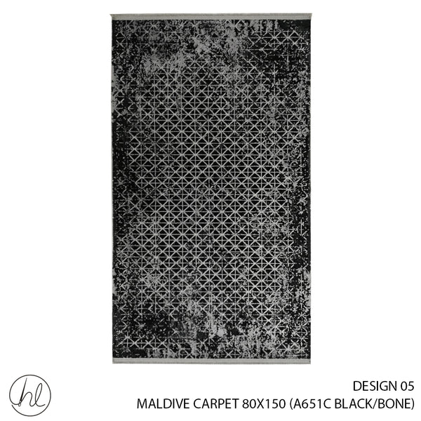 MALDIVE CARPET (80X150) (DESIGN 05) (BLACK/BONE)