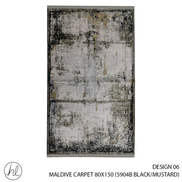 MALDIVE CARPET (80X150) (DESIGN 06) (BLACK/MUSTARD)