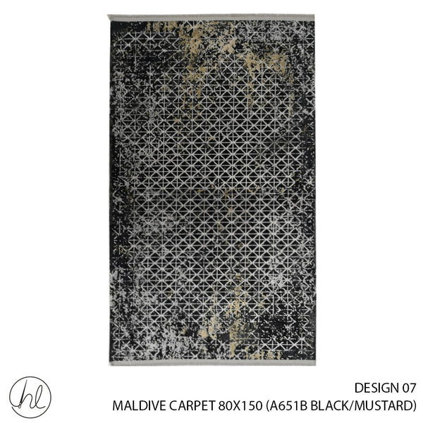 MALDIVE CARPET (80X150) (DESIGN 07) (BLACK/MUSTARD)