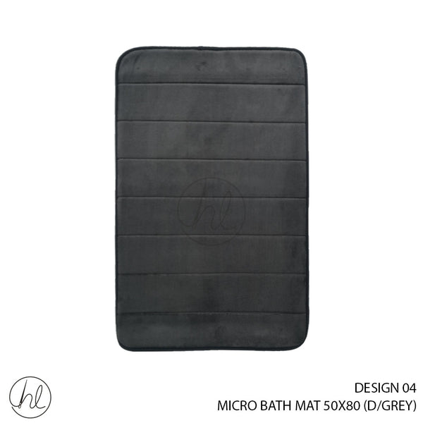 MICRO BATH MAT (50X80) (DESIGN 04) (DARK GREY)