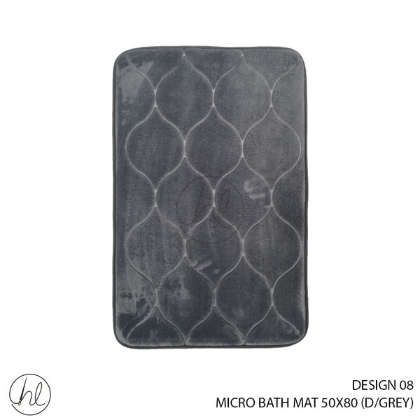 MICRO BATH MAT (50X80) (DESIGN 08) (DARK GREY)