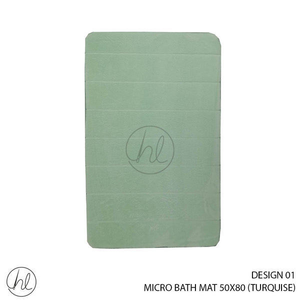 MICRO BATH MAT (50X80) (DESIGN 01) (TURQUISE)