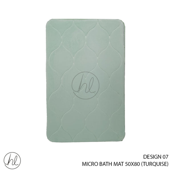 MICRO BATH MAT (50X80) (DESIGN 07) (TURQUISE)