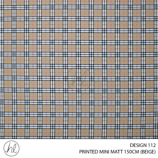 PRINTED MINI MATT (DESIGN 112) (150CM) (PER M) (BEIGE)