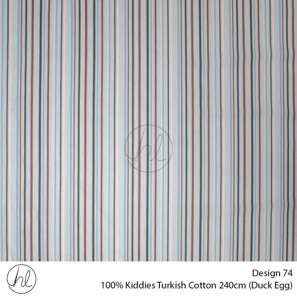 100% Kiddies Turkish Cotton (Design 74) (240cm) (Per M) (Duck Egg)