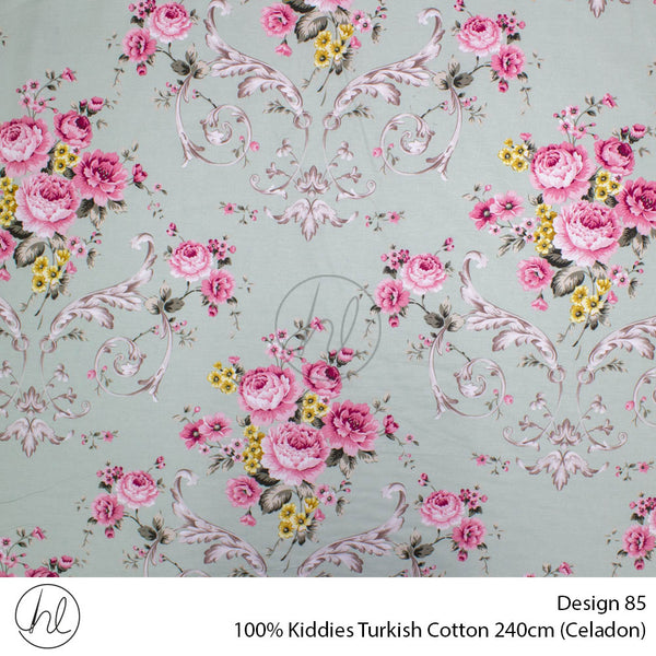 100% Kiddies Turkish Cotton (Design 85) (240cm) (Per M) (Celadon)