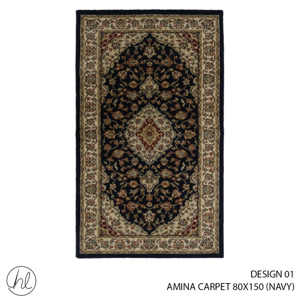 AMINA CARPET (80X150) (DESIGN 01) (NAVY)