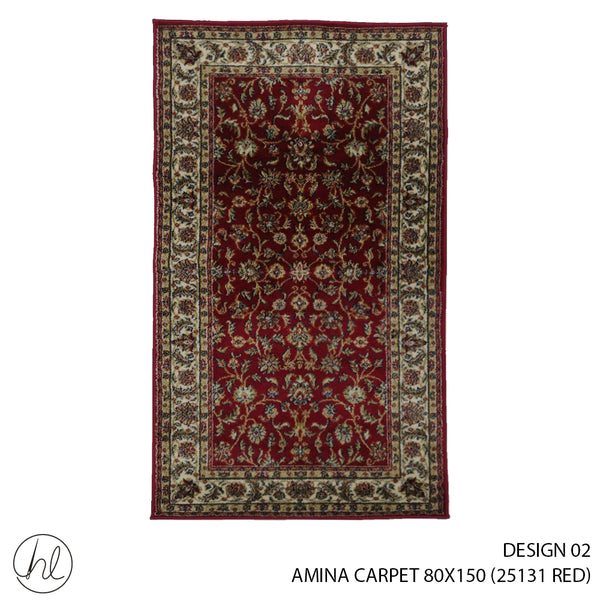 AMINA CARPET (80X150) (DESIGN 02) (RED)