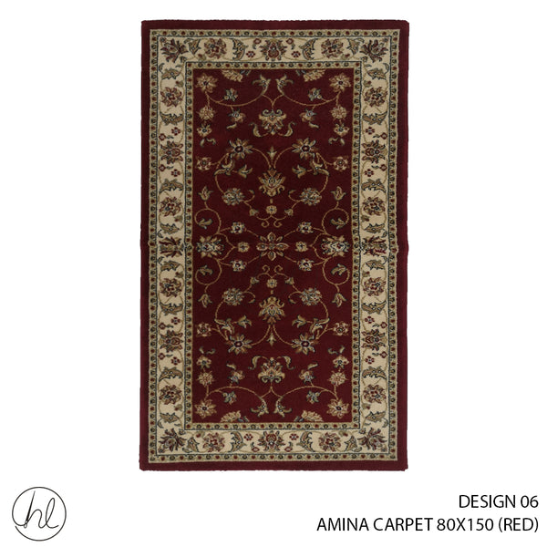 AMINA CARPET (80X150) (DESIGN 06) (RED)