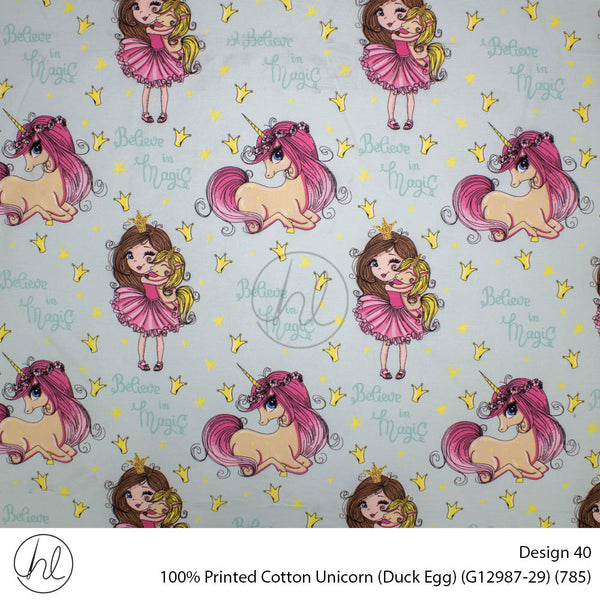 100% Cotton Prt Unicorn