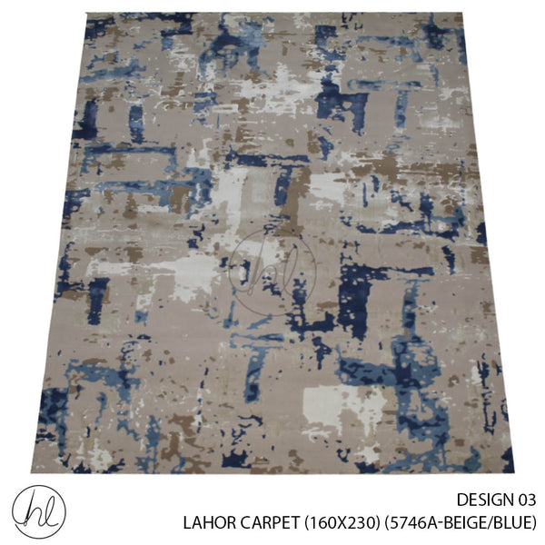 LAHOR CARPET (160X230) (DESIGN 03) (BEIGE/BLUE)