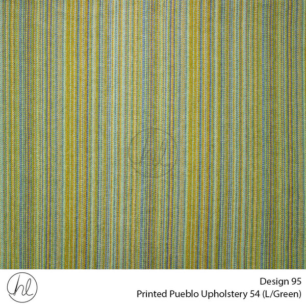 Printed Pueblo Upholstery 54 (Design 95) (Light Green) (140cm Wide) Per m