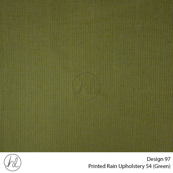 Printed Rain Upholstery 54 (Design 97) (Green) (140cm Wide) Per m