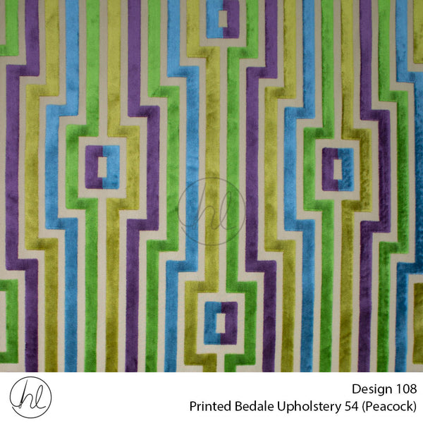 Printed Sloane Square Upholstery 54 (Design 108) (Peacock) (140cm Wide) Per m