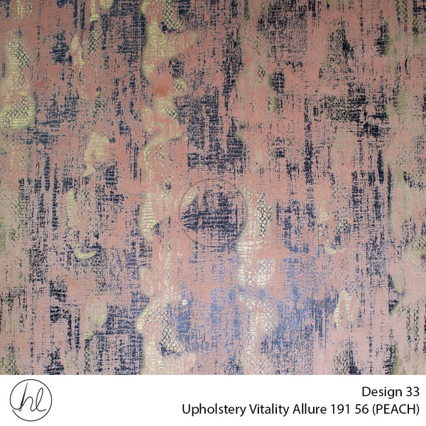 Vitality Printed Upholstery 191 (Design 33) (Peach) (140cm Wide) Per m
