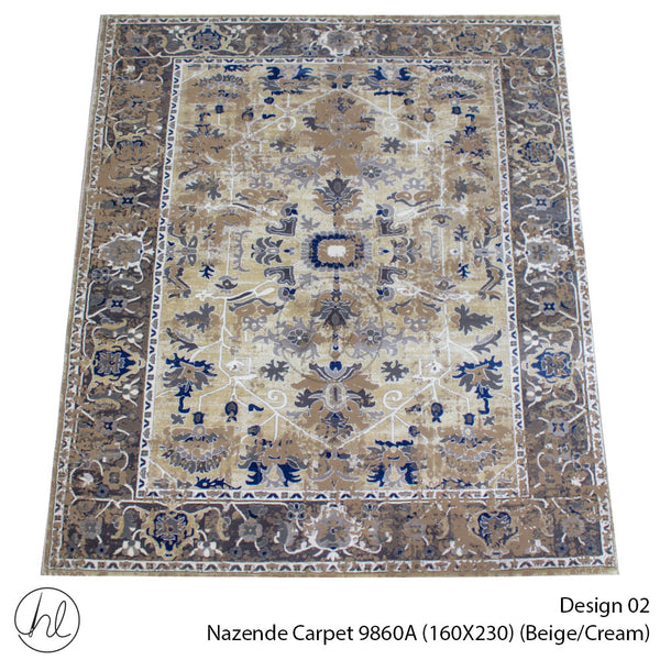 Nazende Carpet (160X230) (Design 02) (Beige/Cream)