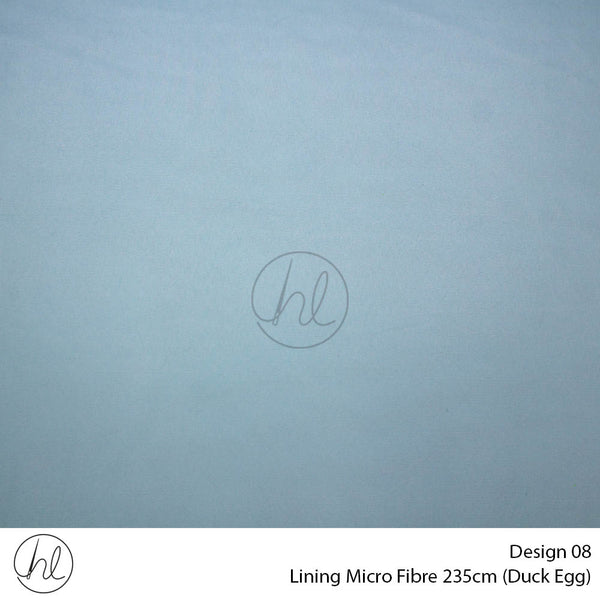 Microfibre Lining (Design 08) (Duck Egg) (235cm Wide) (Per m)