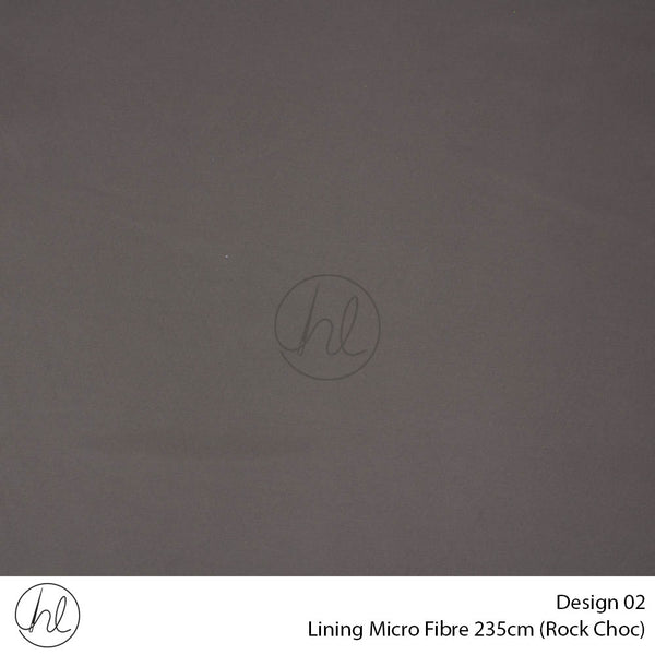 Microfibre Lining (Design 02) (Rock Choc) (235cm Wide) (Per m)