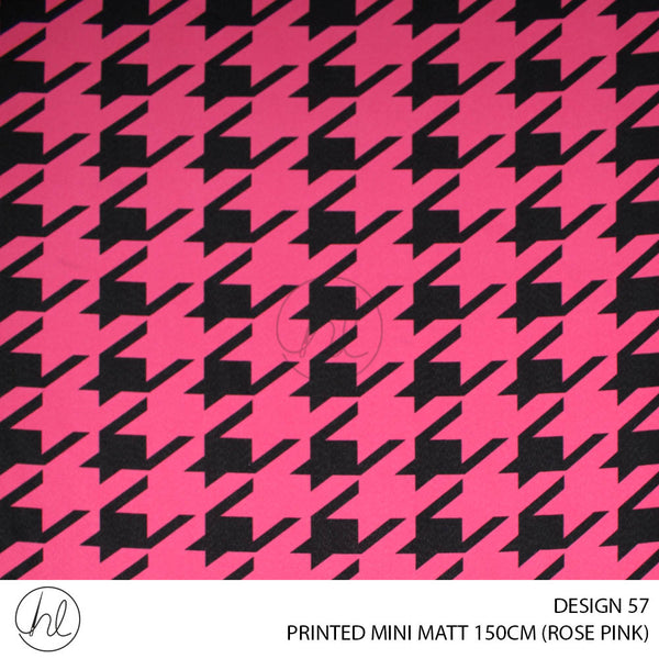 PRINTED MINI MATT (DESIGN 57) (150CM) (PER M) (ROSE PINK)
