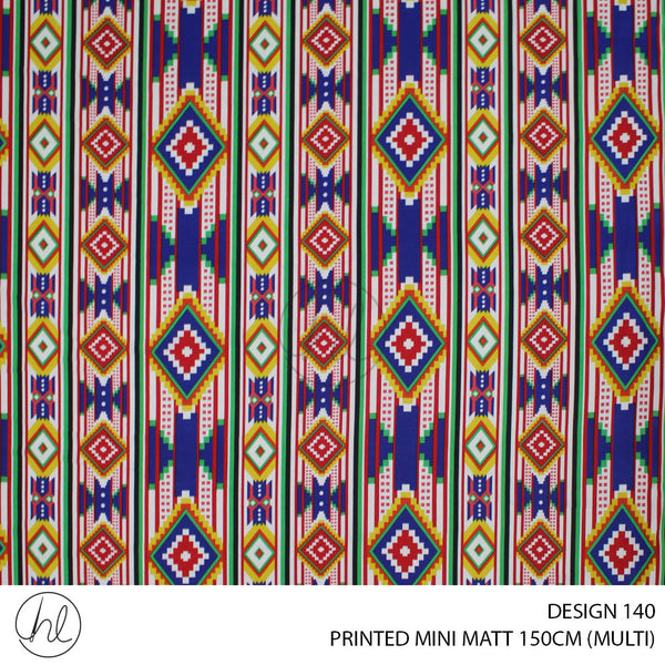 PRINTED MINI MATT (DESIGN 140) (150CM) (PER M) (MULTI)