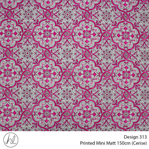 Printed Mini Matt (Design 313) (150cm) (Per m) (Cerise)