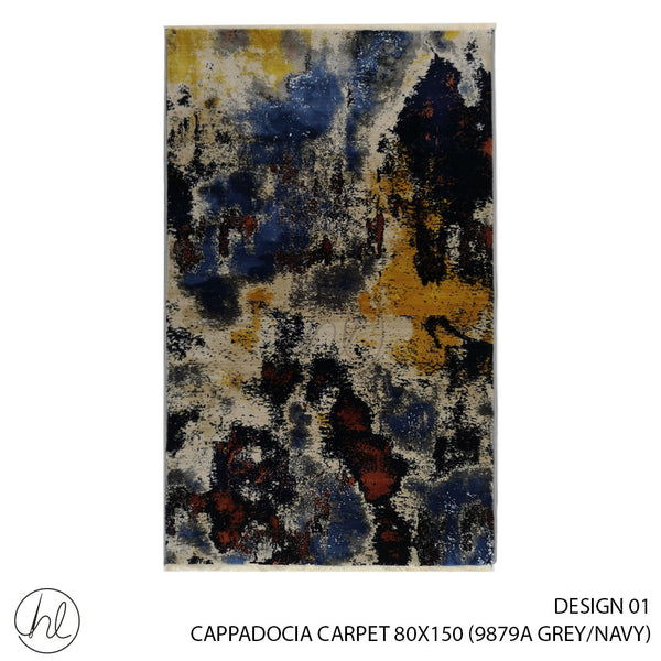 CAPPADOCIA CARPET (80X150) (DESIGN 01) (GREY/NAVY)