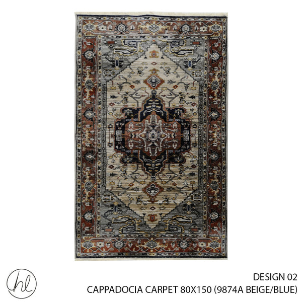 CAPPADOCIA CARPET (80X150) (DESIGN 02) (BEIGE/BLUE)