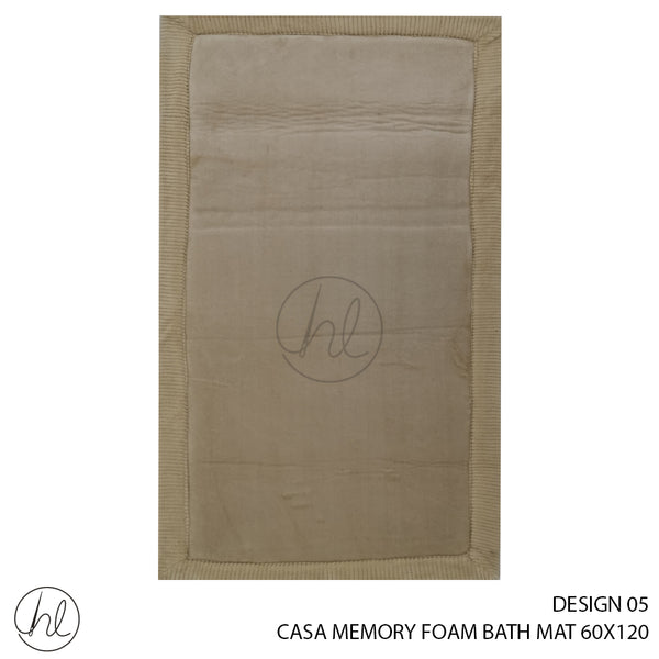CASA MEMORY FOAM BATH MAT (60X120) (DESIGN 05) (BEIGE)