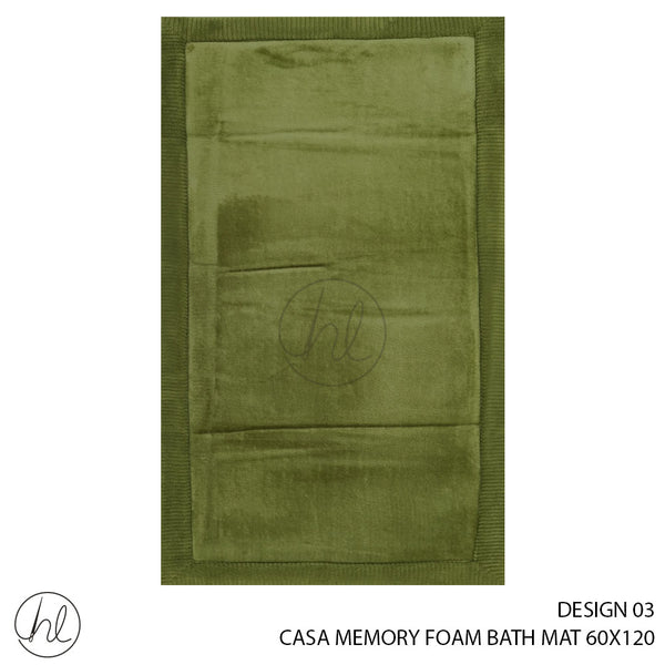 CASA MEMORY FOAM BATH MAT (60X120) (DESIGN 03) (GREEN)