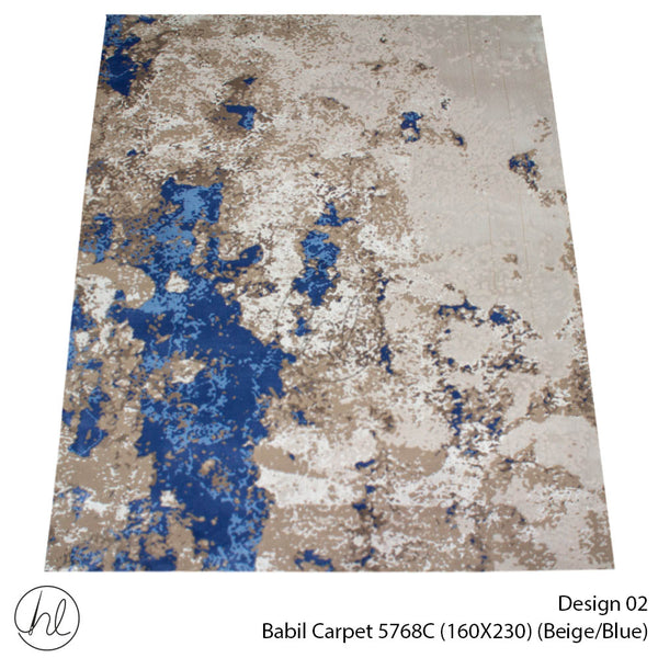 Babil Carpet (160X230) (Design 02) (Beige/Blue)