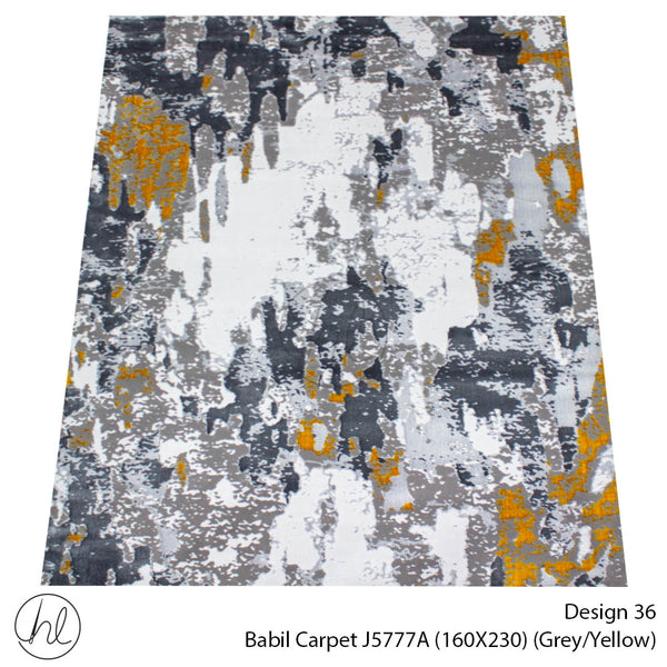 Babil Carpet (160X230) (Design 36) (Grey/Yellow)