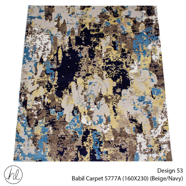 Babil Carpet (160X230) (Design 53) (Beige/Navy)